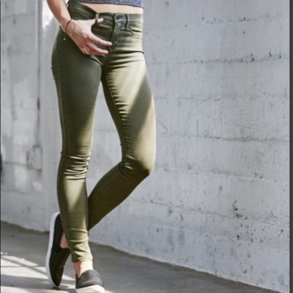 army green jeggings womens